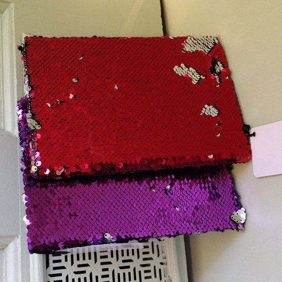 ✌️Shimmer sequin Notebooks - 2 red & purple - Picture 2 of 5